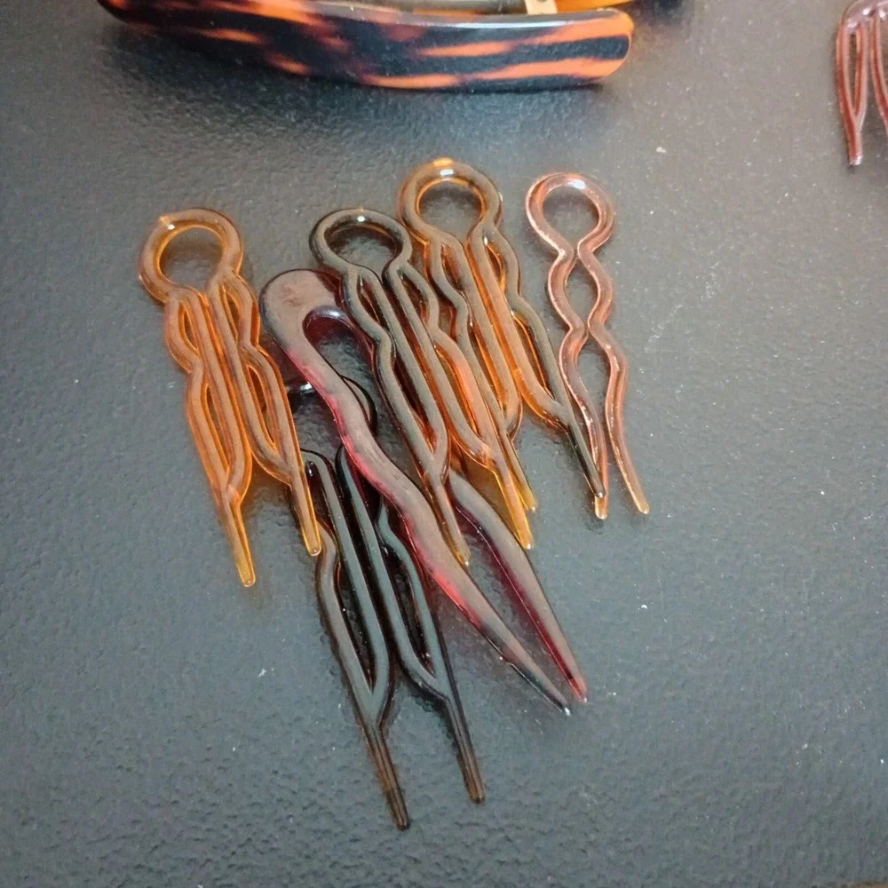 Vintage Tortoiseshell‎ Hair Barrette Comb Lot Goody Unbranded